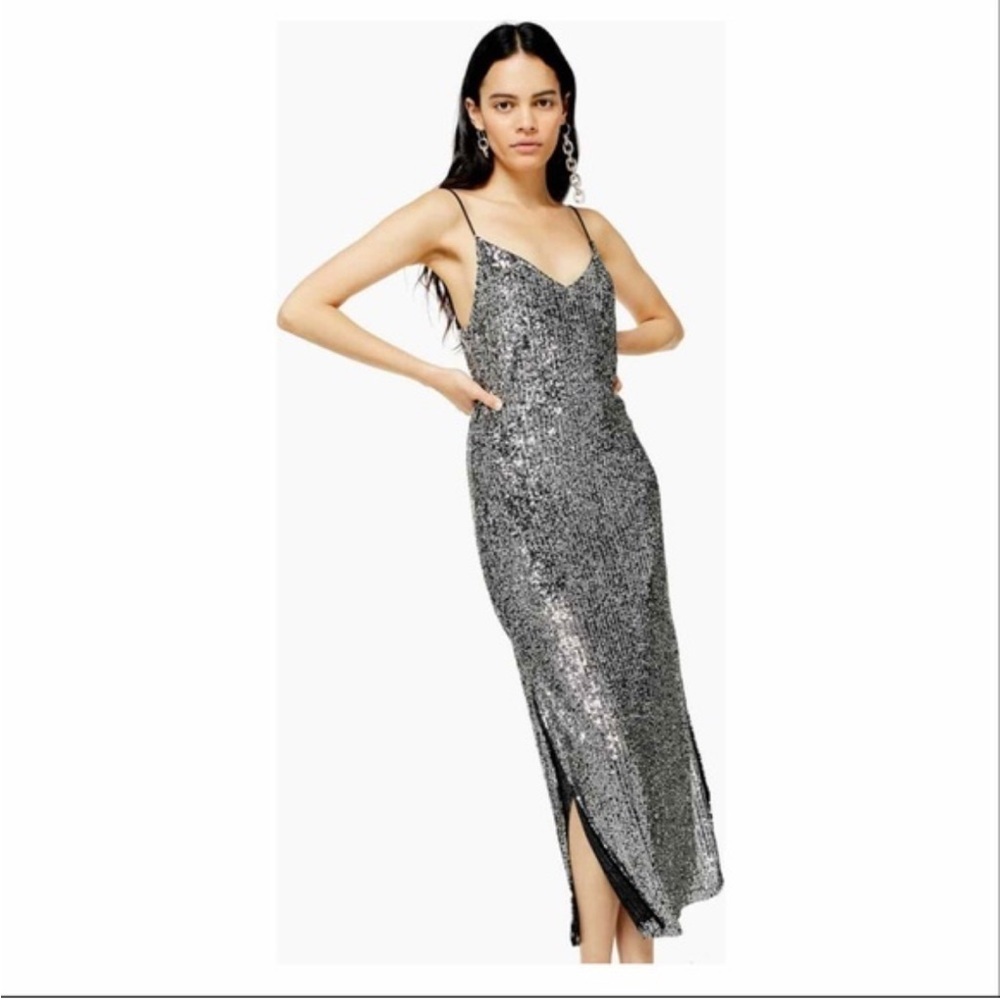 Topshop Midi Sequin Dress